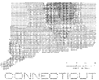 An example SYMAP output map produced on a line printer (Source : Siegfried Schulte,Department of Geography, University of Toronto) 